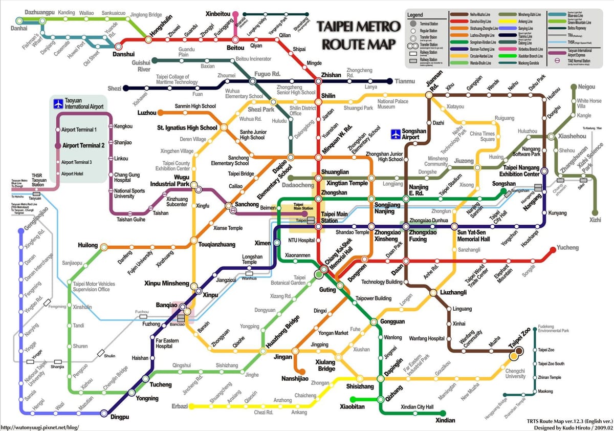 метро Тайпей газрын зураг