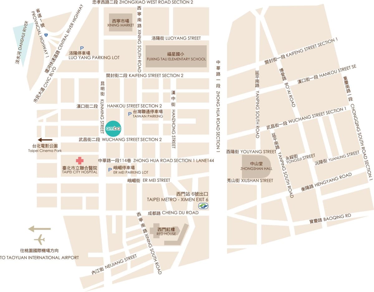 ximending Тайпей газрын зураг