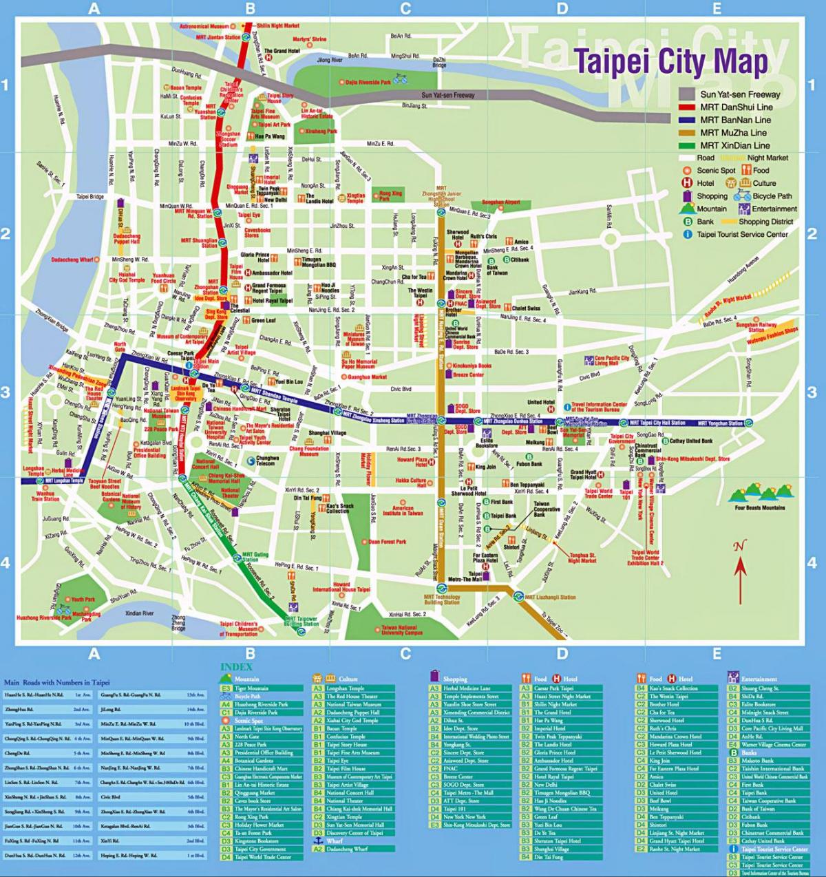 Тайпей автобусны маршрут, газрын зураг