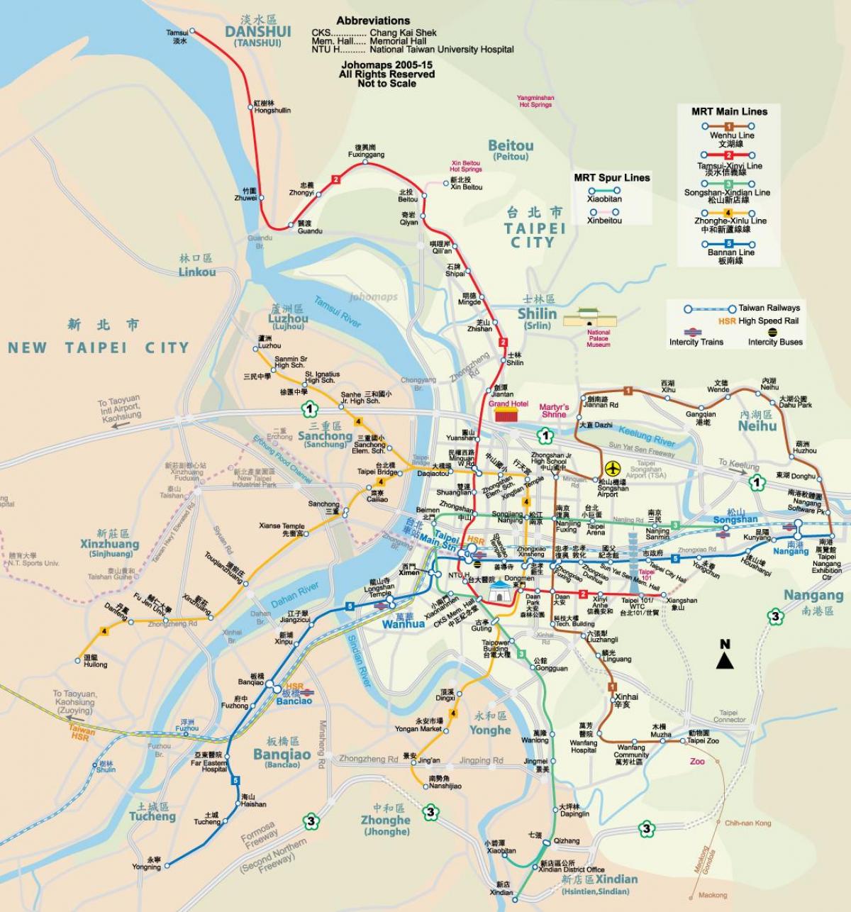 Тайпей хотын газрын зураг