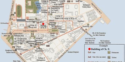 Үндэсний тайвань их сургуулийн оюутны хотхоны газрын зураг
